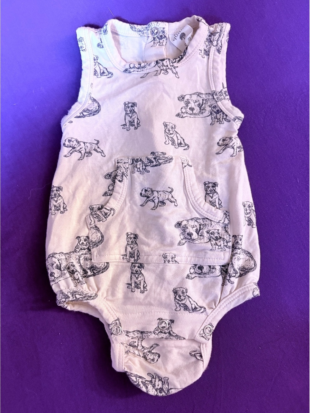 NWOT Kate Quinn bamboo pitbull bubble with pocket - 0-3 months